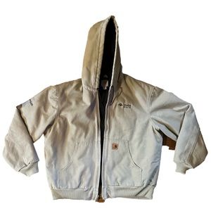 Carhartt J130 266 Sandstone Duck Quilted Flannel Active Jacket Men’s Size Large